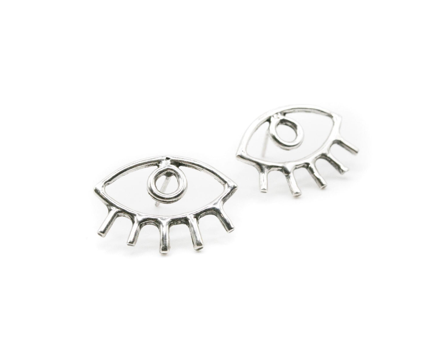 Evil Eye Sterling Silver Stud Earrings