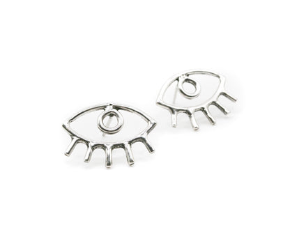 Evil Eye Sterling Silver Stud Earrings