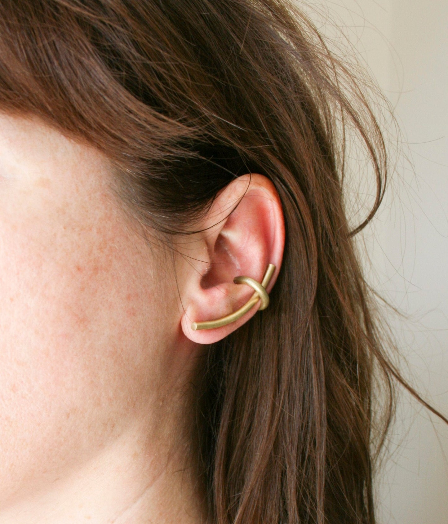 Gold Brass Ear Climber Cuff Set – Minimal Ear Pins