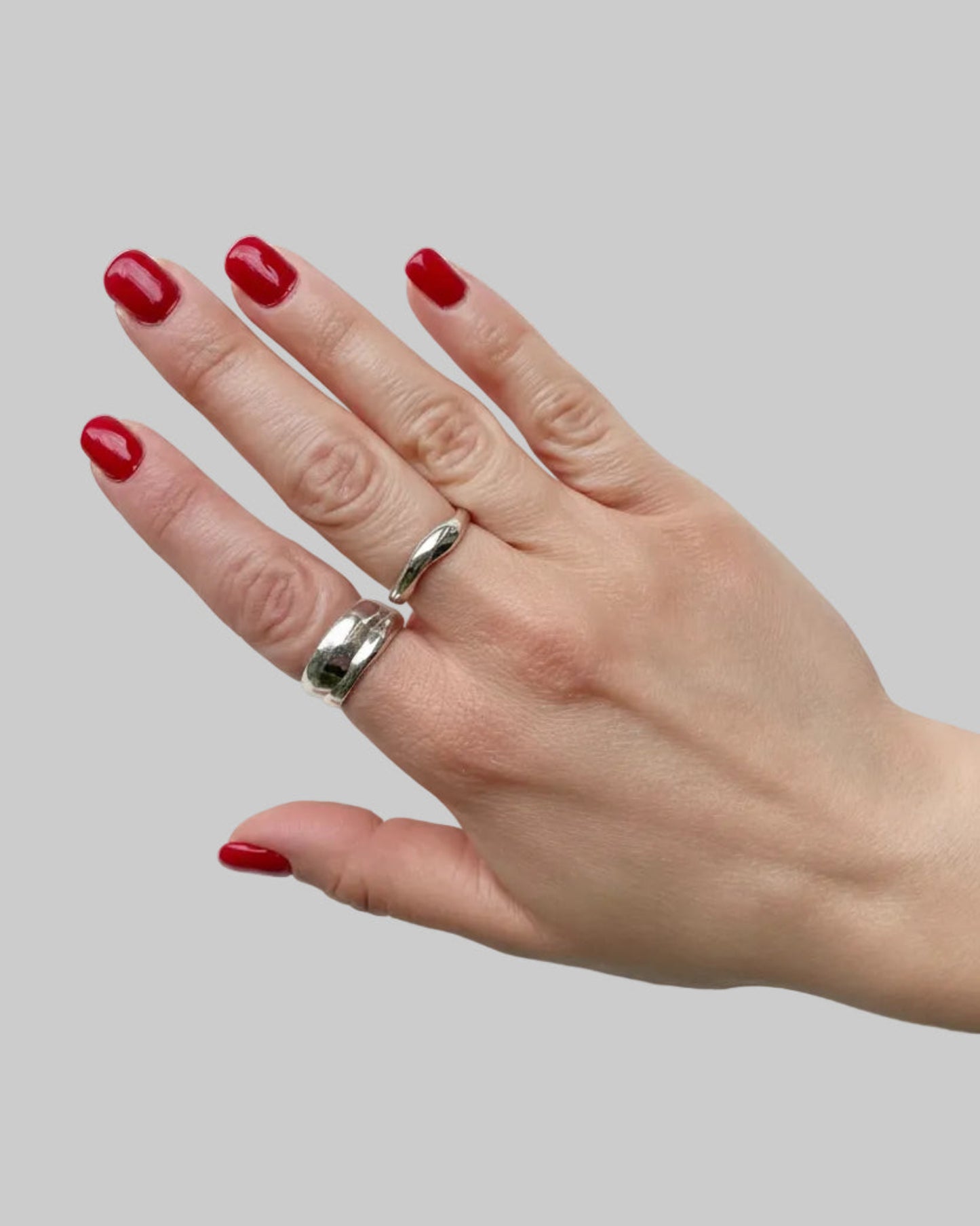 Organic Shape Ring, Irregular Sterling Silver Band, Modern Minimalist Jewelry