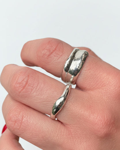 Chunky Wide Sterling Silver Band Ring – Statement 925 Ring