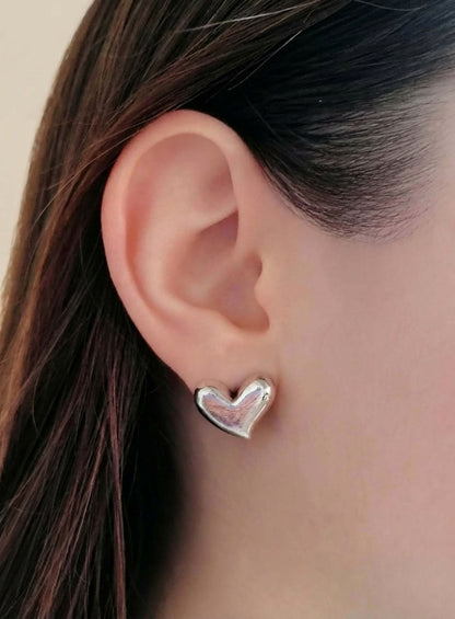 Sterling Silver Heart Stud Earrings