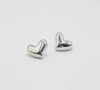 Sterling Silver Heart Stud Earrings