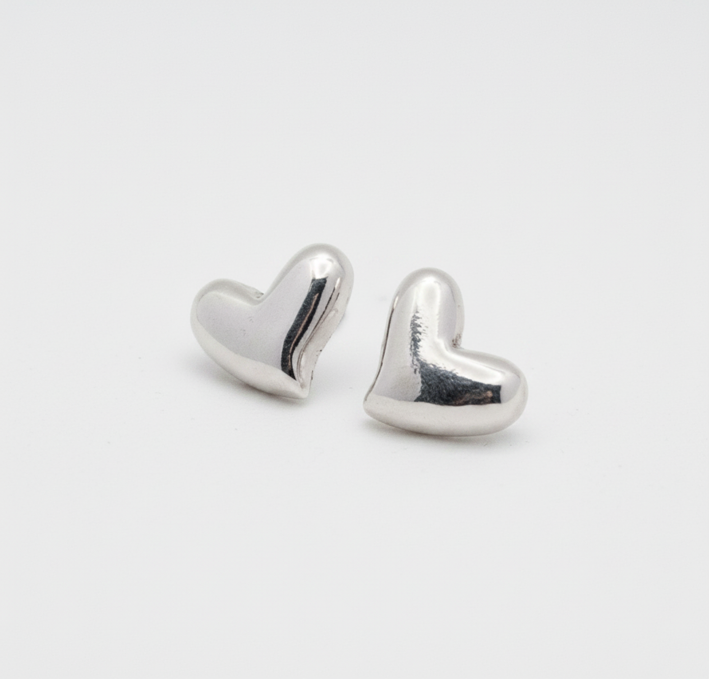 Sterling Silver Heart Stud Earrings