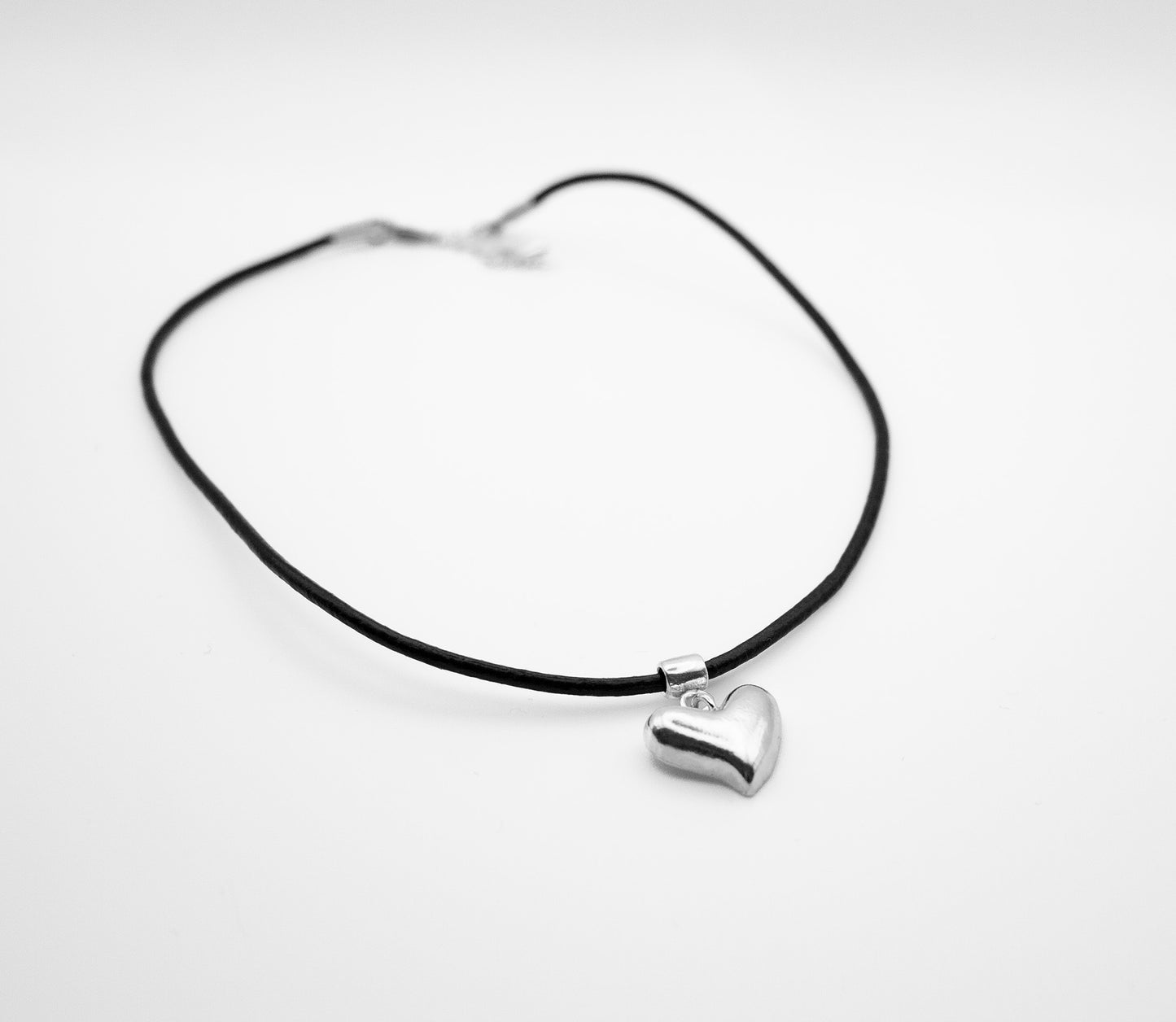 Puffy Heart Sterling Silver Necklace
