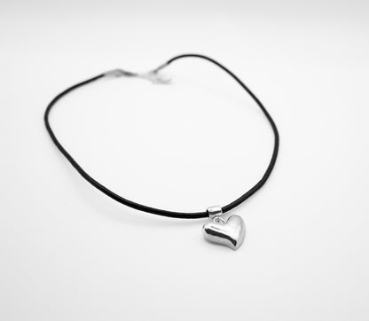 Puffy Heart Sterling Silver Necklace