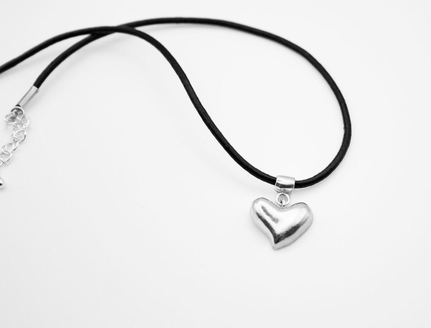 Puffy Heart Sterling Silver Necklace