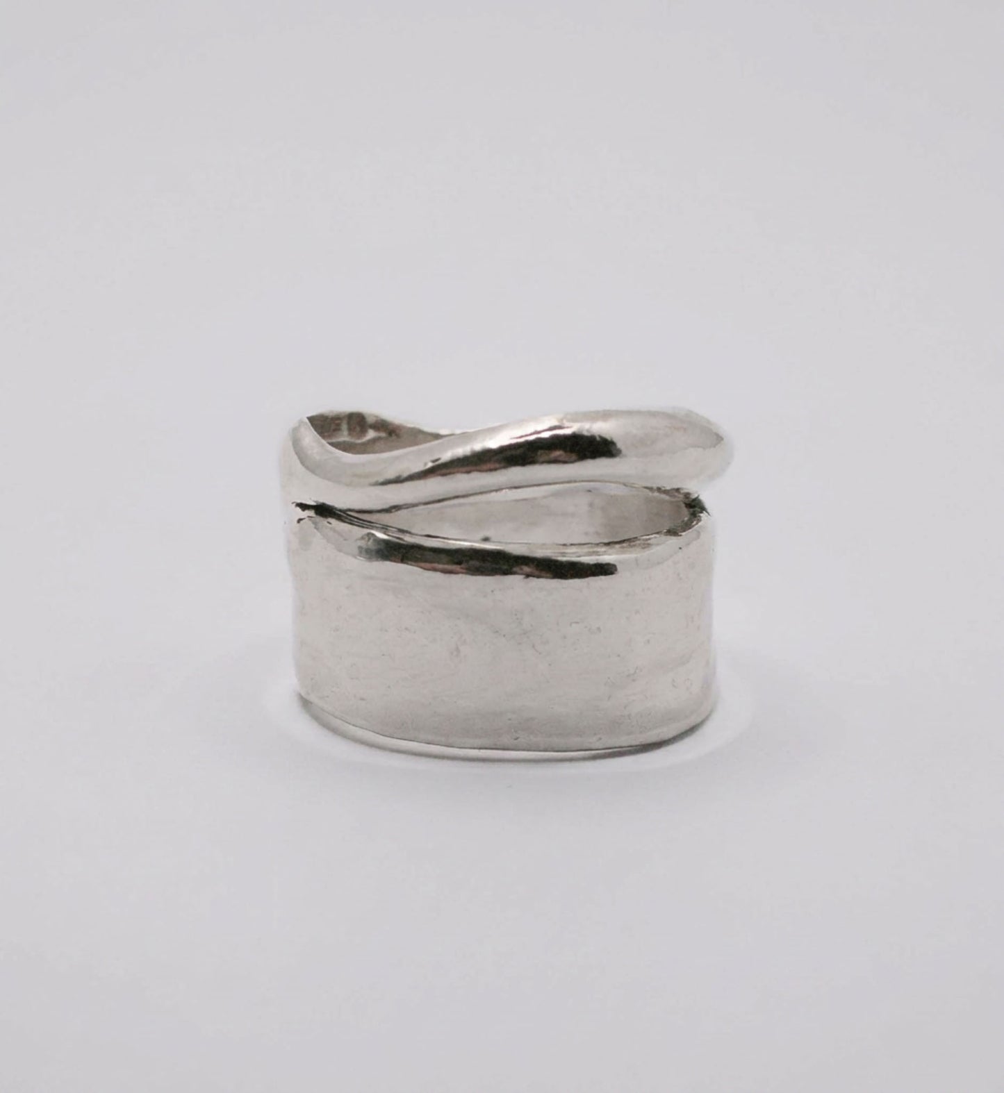 Chunky Silver Ring Wide Band Statement Jewelry Bold Dome Ring Thick Modern Design