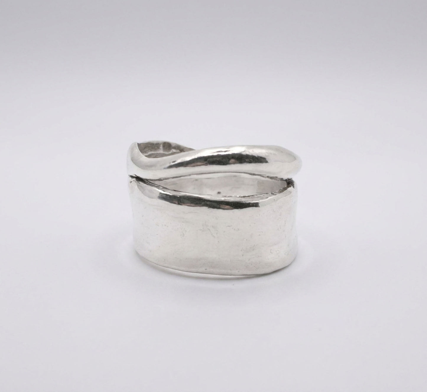 Chunky Silver Ring Wide Band Statement Jewelry Bold Dome Ring Thick Modern Design