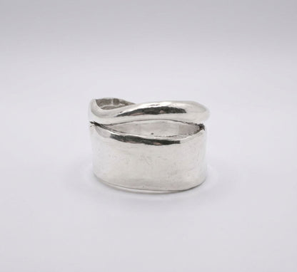 Chunky Silver Ring Wide Band Statement Jewelry Bold Dome Ring Thick Modern Design