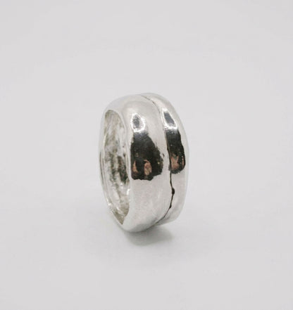 Chunky Wide Sterling Silver Band Ring – Statement 925 Ring