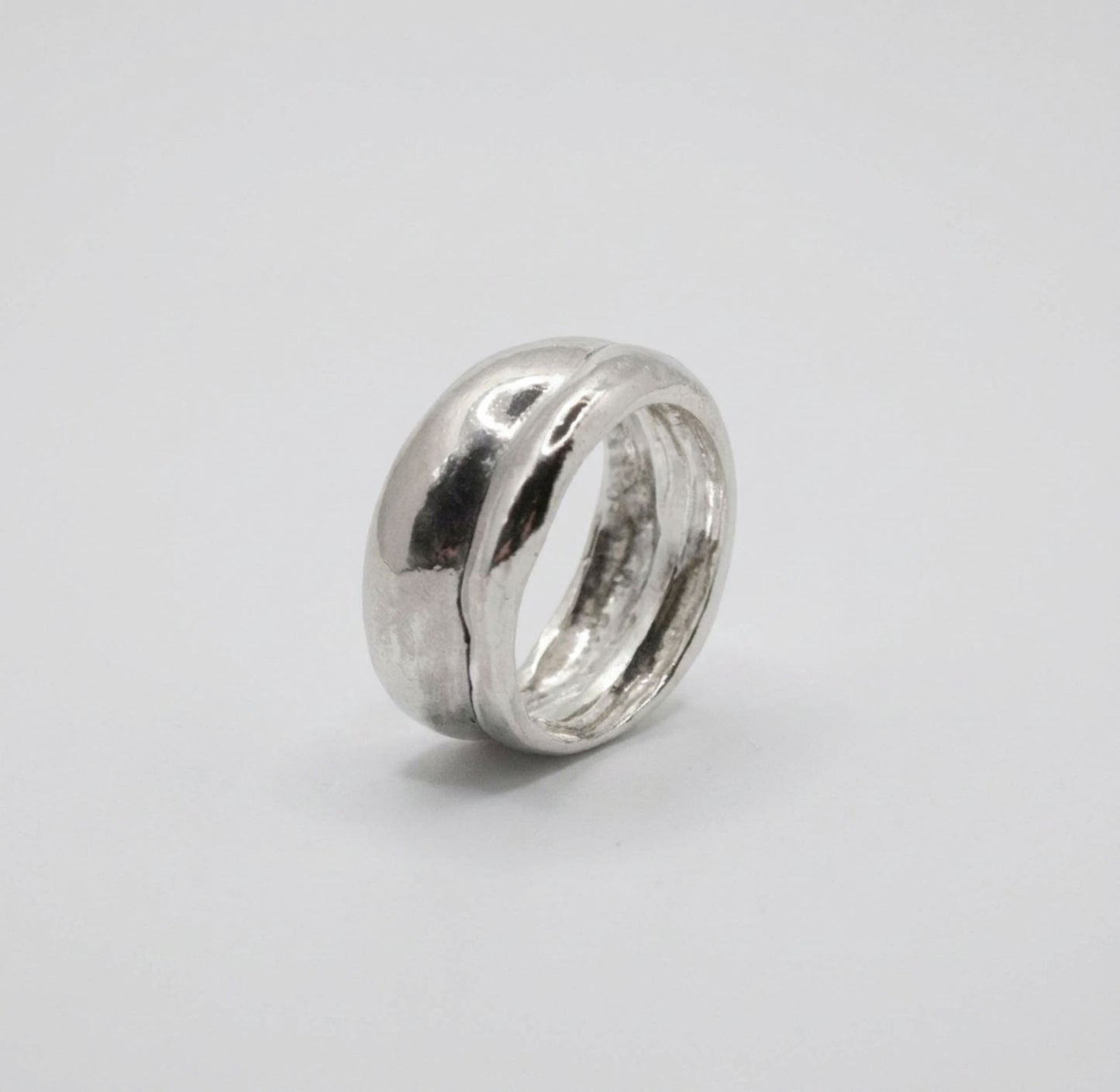 Chunky Wide Sterling Silver Band Ring – Statement 925 Ring