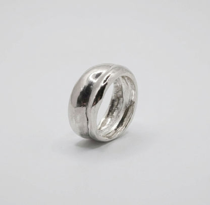 Chunky Wide Sterling Silver Band Ring – Statement 925 Ring