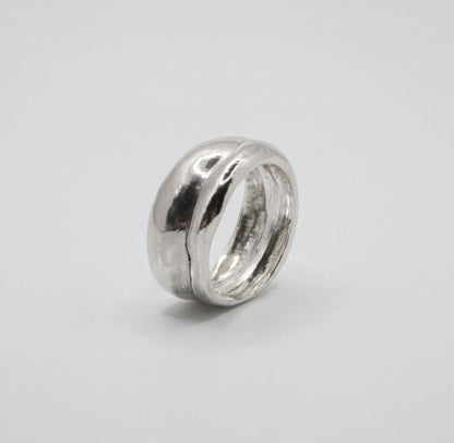 Chunky Wide Sterling Silver Band Ring | Handmade Statement Ring