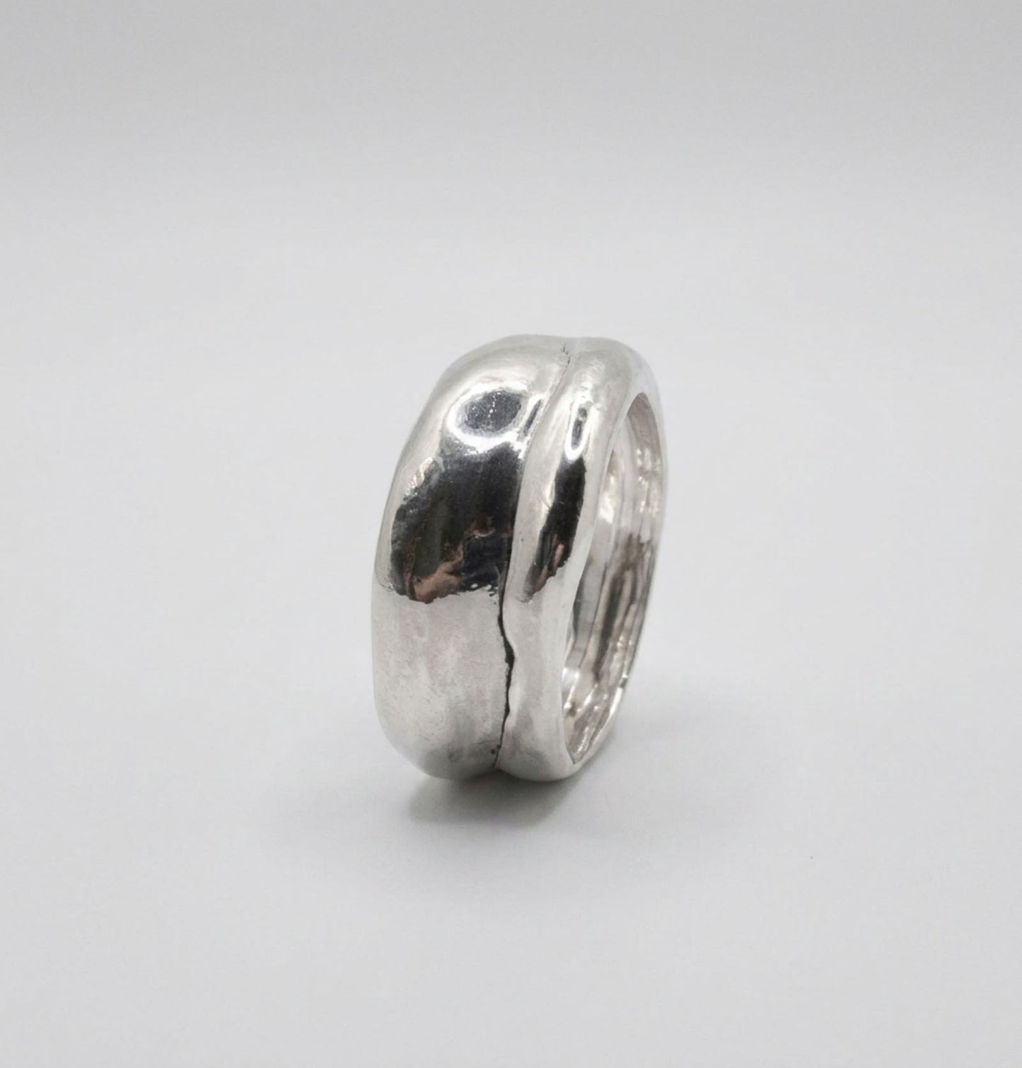 Chunky Wide Sterling Silver Band Ring – Statement 925 Ring