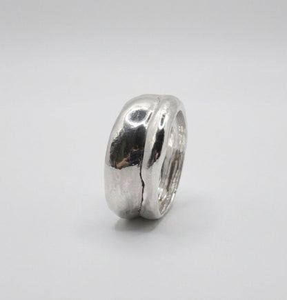 Chunky Wide Sterling Silver Band Ring – Statement 925 Ring
