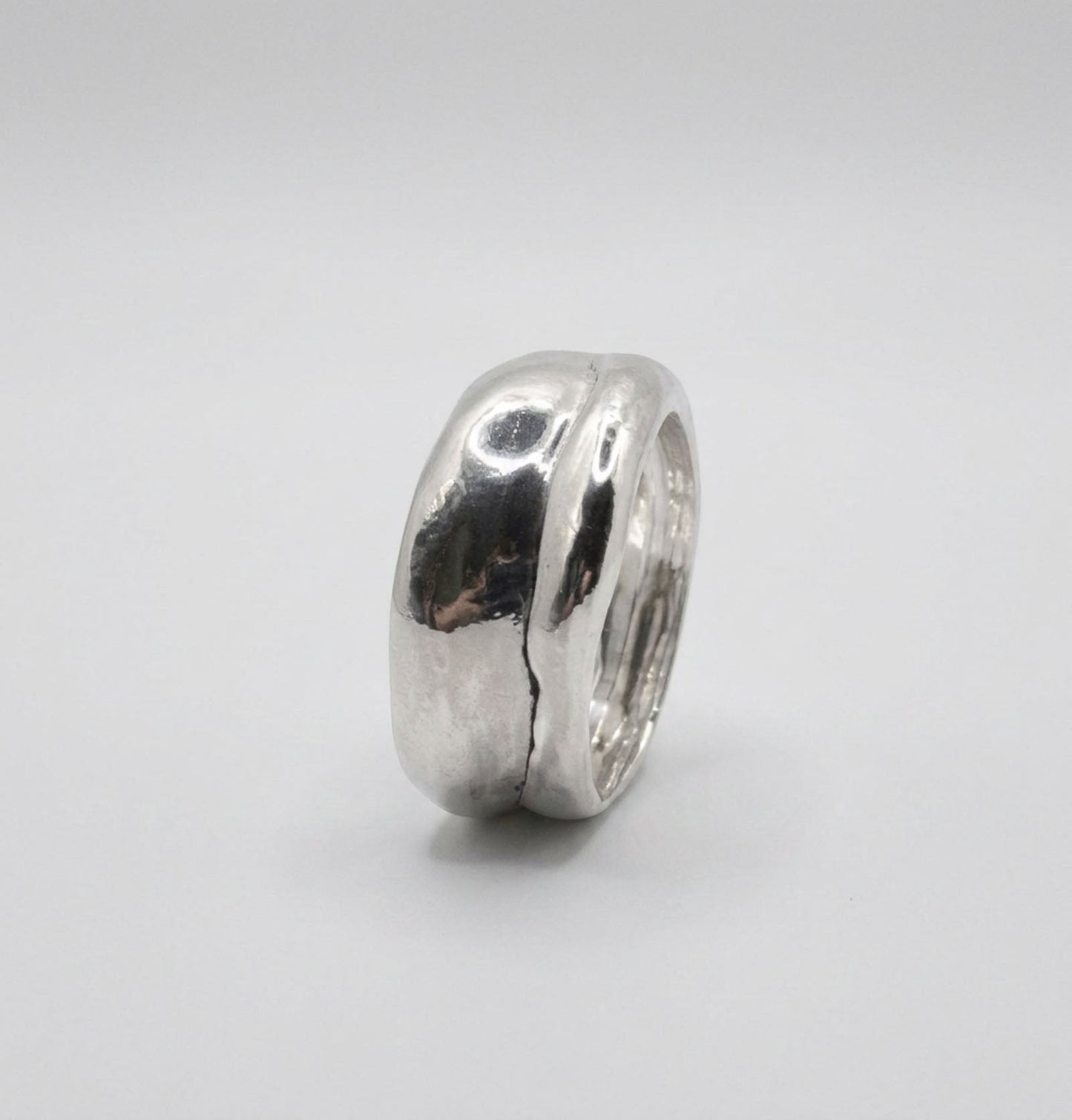 Chunky Wide Sterling Silver Band Ring | Handmade Statement Ring