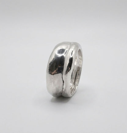 Chunky Wide Sterling Silver Band Ring | Handmade Statement Ring