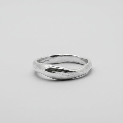 Organic Shape Ring, Irregular Sterling Silver Band, Modern Minimalist Jewelry