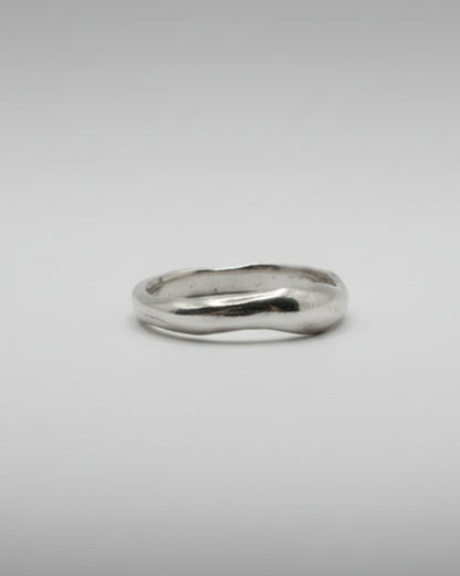 Silver ring on a white background