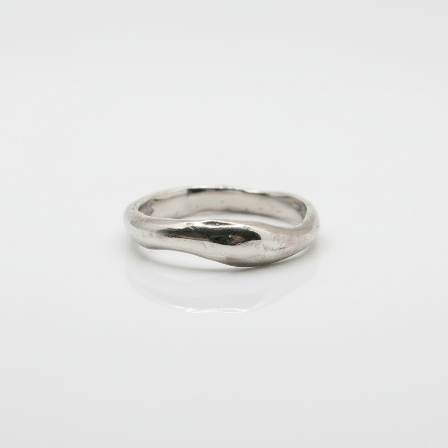 Organic Shape Ring, Irregular Sterling Silver Band, Modern Minimalist Jewelry