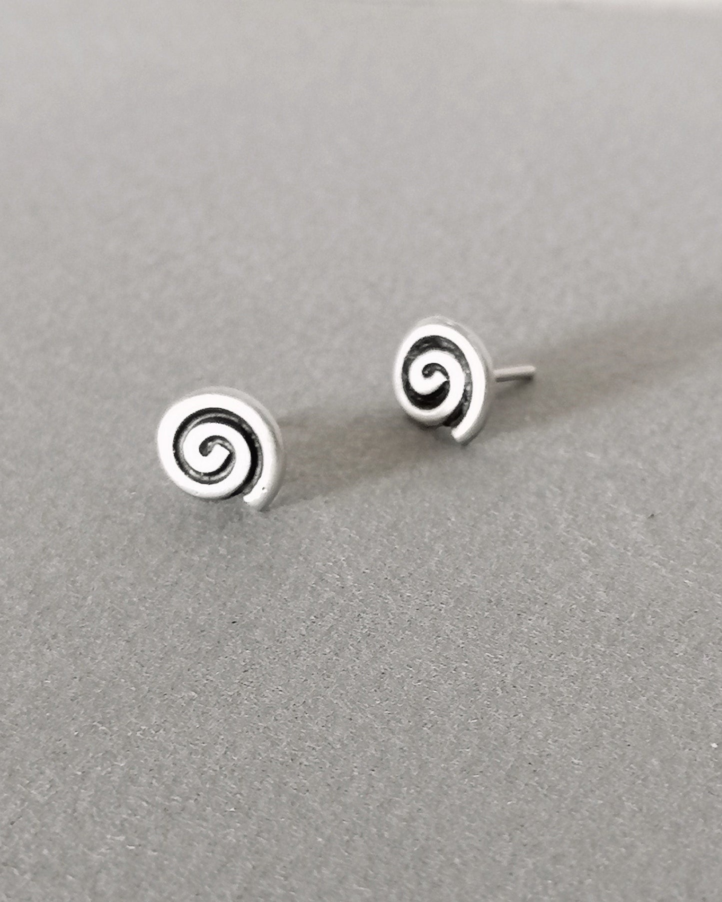 sterling silver spiral stud earrings 925 minimal