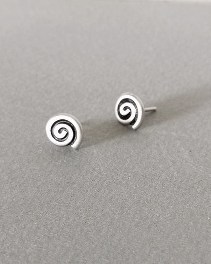 sterling silver spiral stud earrings 925 minimal
