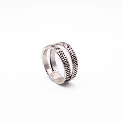 Textured Sterling Silver Band Ring – Minimalist