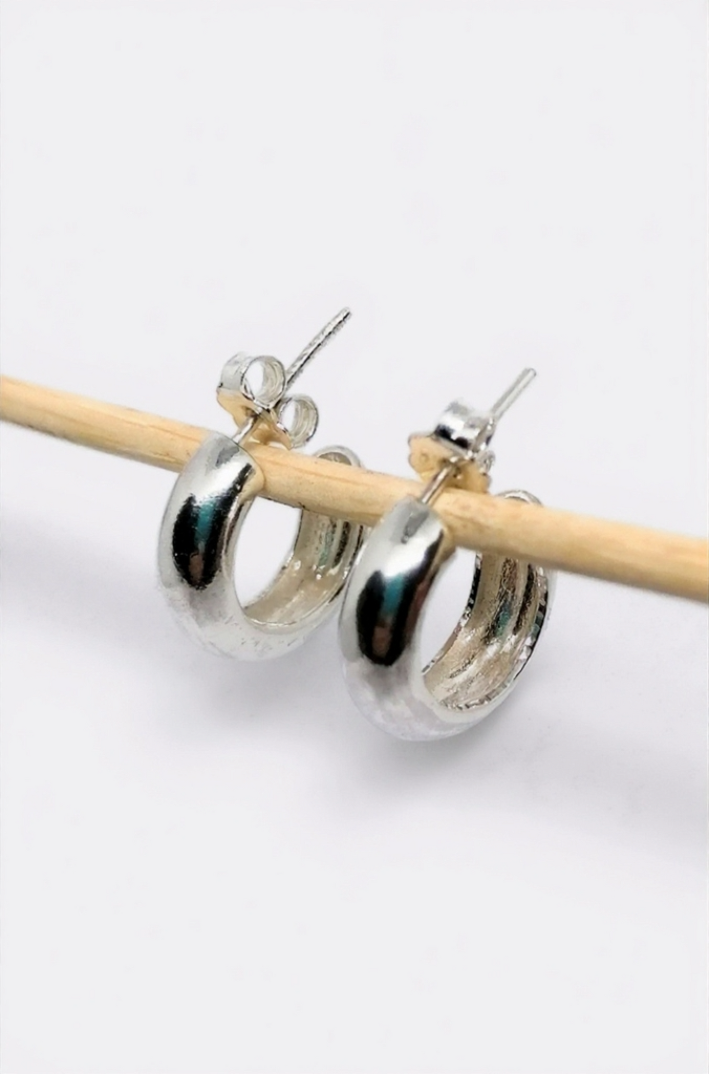 Chunky Sterling Silver Hoops – Minimalist Everyday Earrings