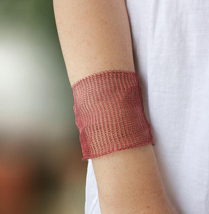 Handmade Wire Crochet Cuff Bracelet: Wide Artisan Jewelry