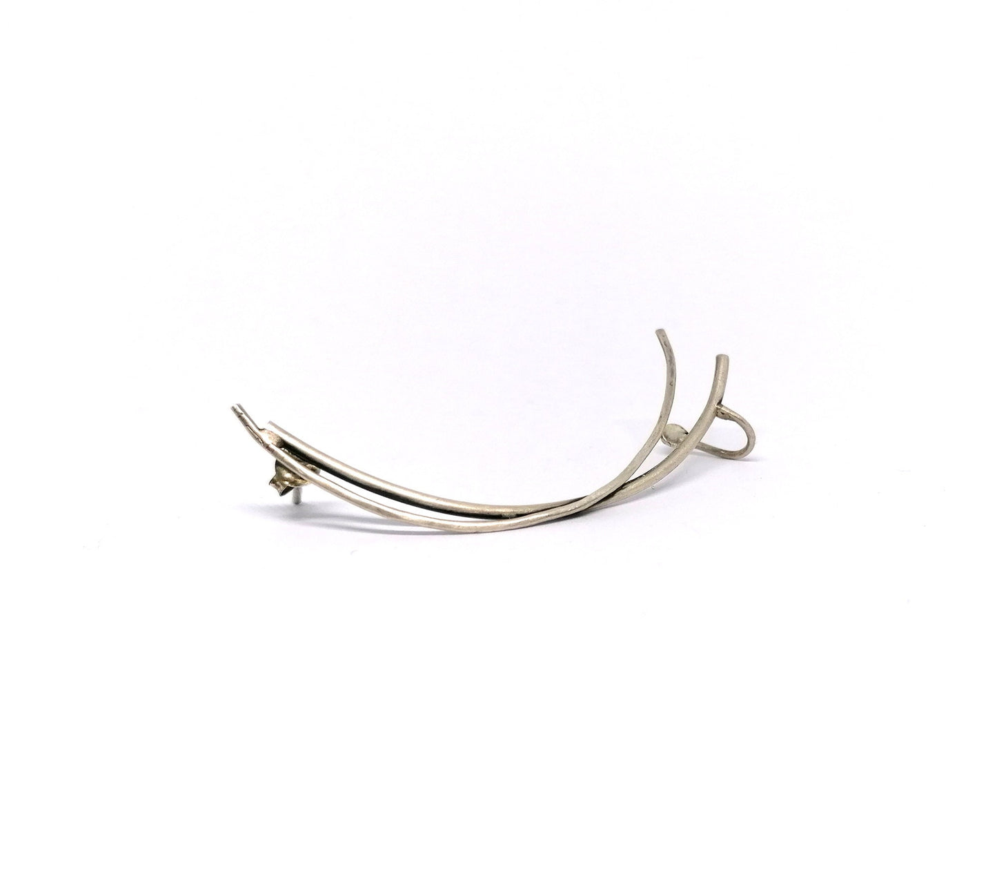 Sterling Silver Ear Climber Earring 925 – Minimal Ear Cuff for Women, Modern Jewelry