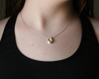 Sterling Silver Pebble Pendant Necklace
