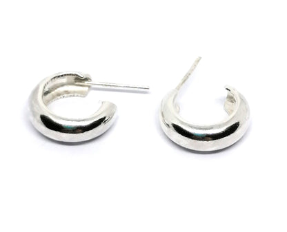 Chunky Small Sterling Silver Hoop Earrings