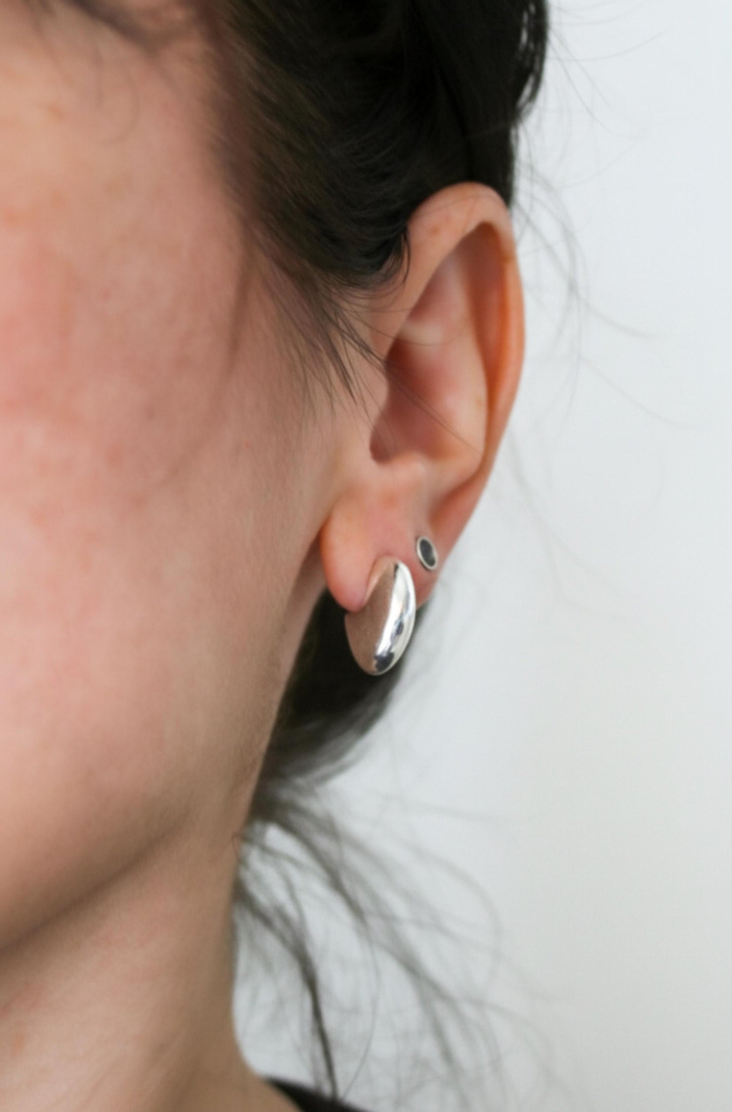 Small Chunky Sterling Silver Hoop Earrings