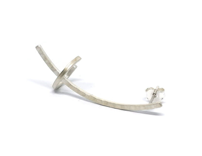 Minimalist Sterling Silver Ear Climber Cuff Earring