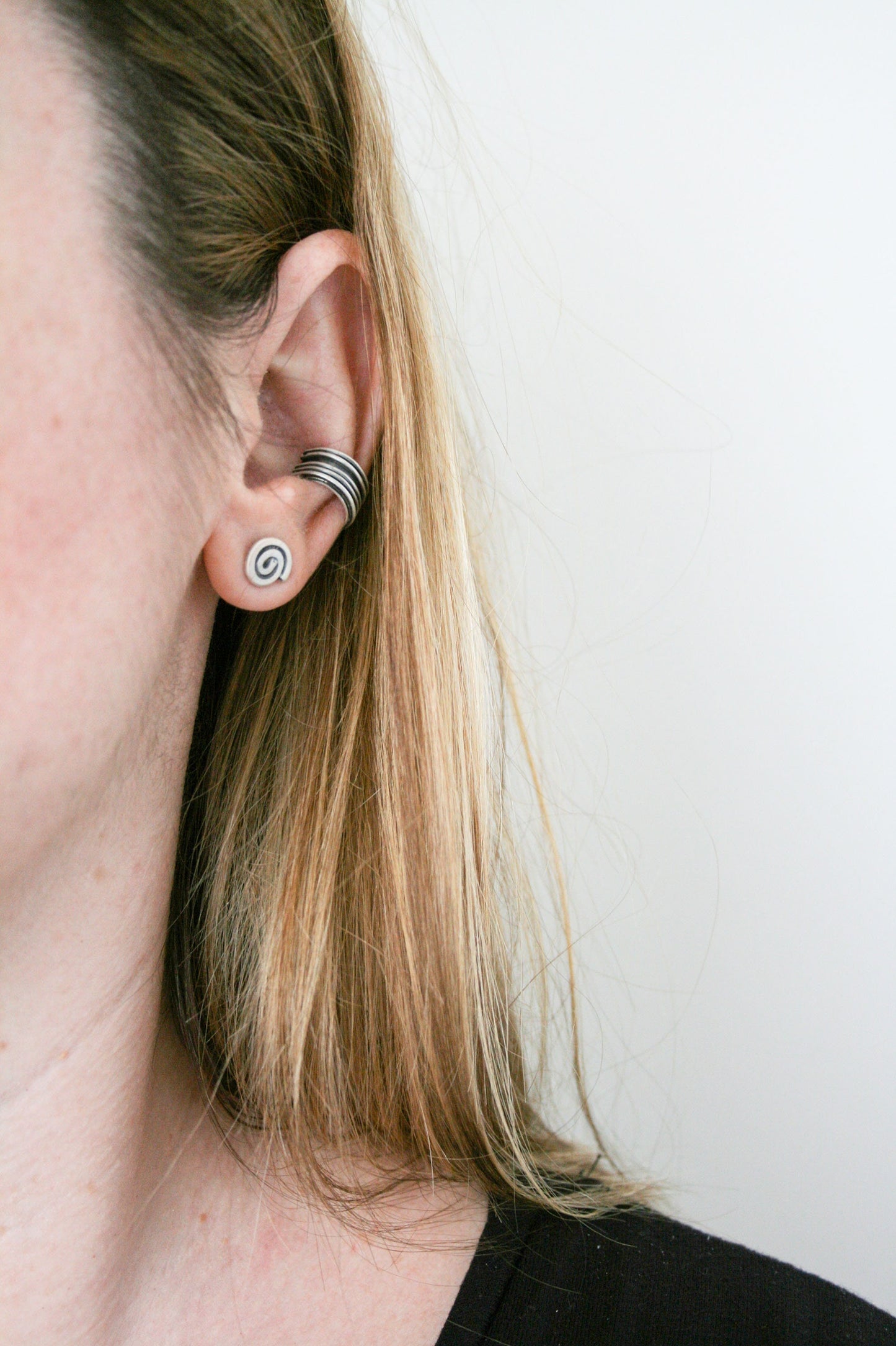 925 Sterling Silver Ear Cuff Earring Handmade Conch Jewelry