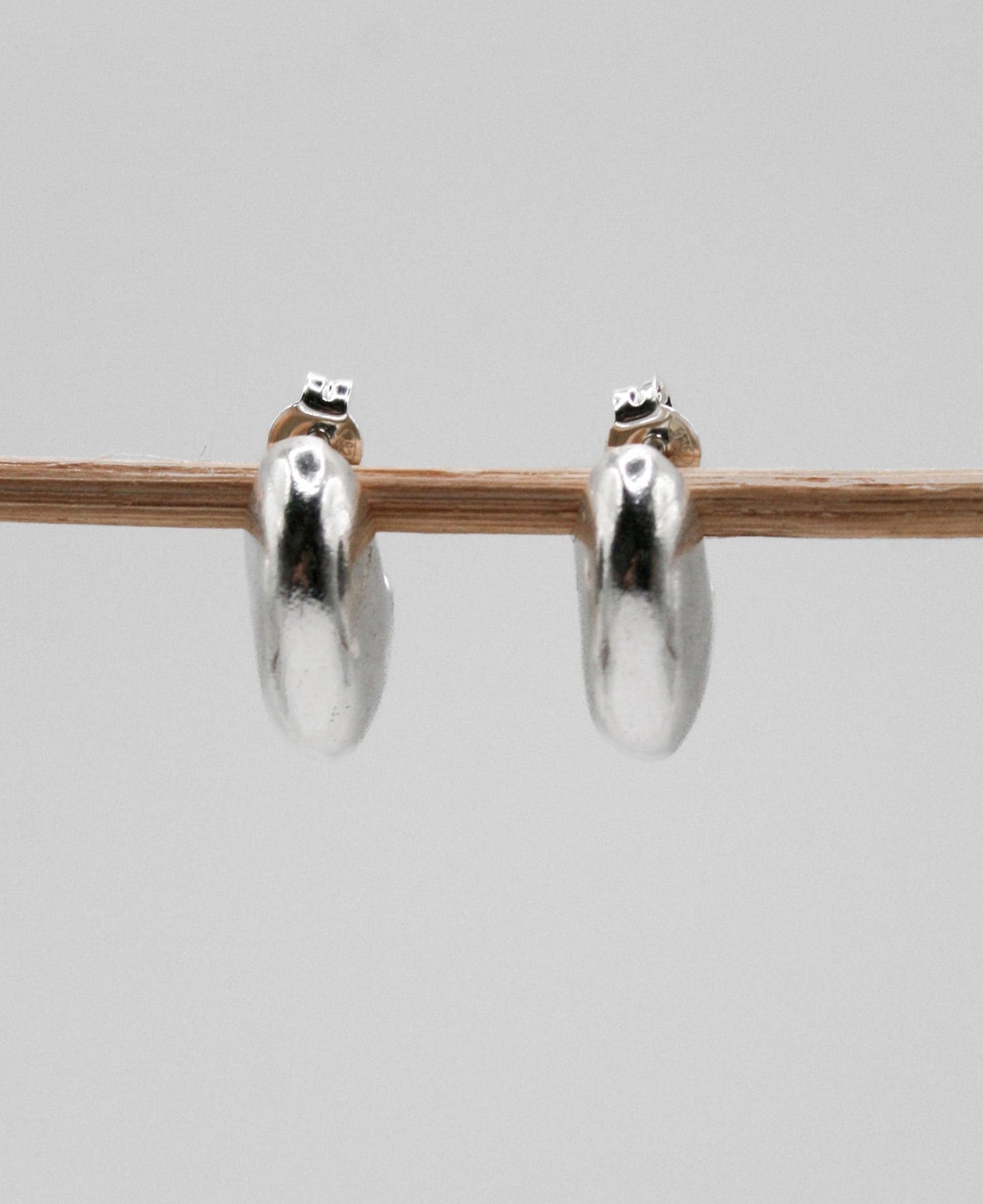 Small Chunky Sterling Silver Hoop Earrings