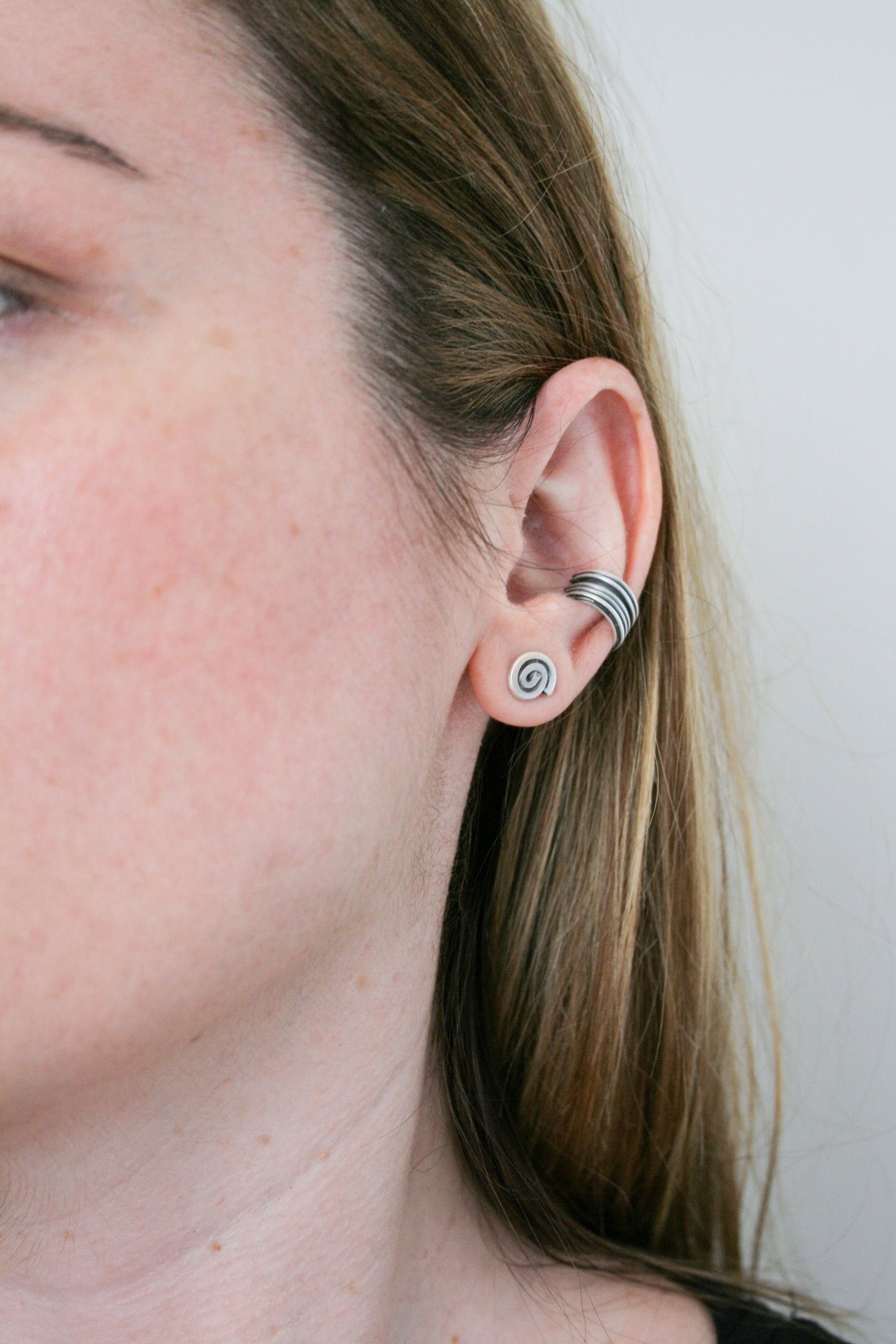 925 Sterling Silver Ear Cuff Earring Handmade Conch Jewelry
