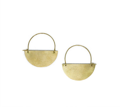 Crescent Hoop Earrings – Gold Brass