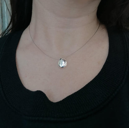 Sterling Silver Pebble Pendant Necklace