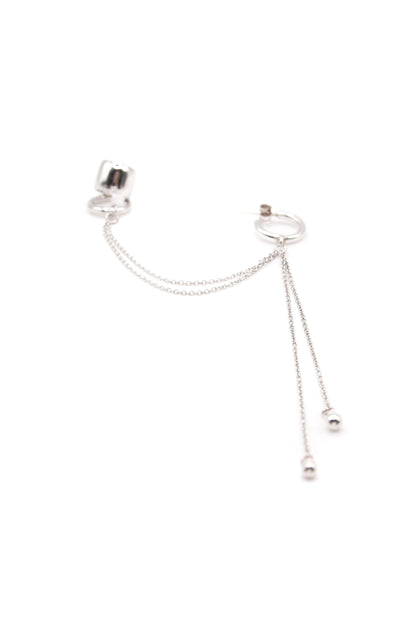 Helix Chain Ear Cuff and Hoop Earring – Sterling Silver