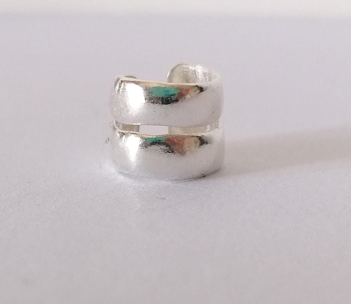 Sterling Silver 925 Cuff Earring Wide Chunky Cartilage Earring