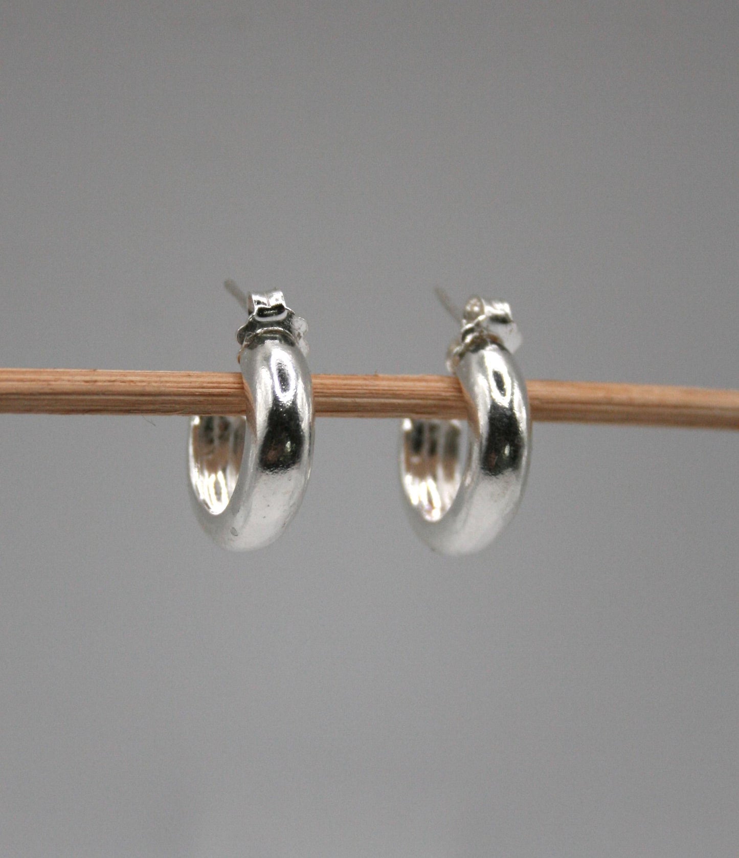 Chunky Small Sterling Silver Hoop Earrings