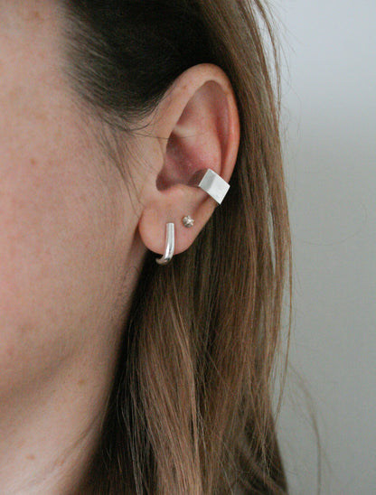 Unusual Chunky Conch Ear Cuff Earring Sterling Silver 925 Geometric Jewellery