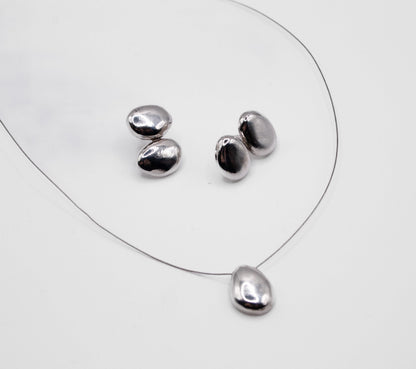 Sterling Silver Pebble Pendant Necklace