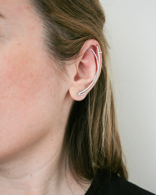 sterling silver ear climber earring 925 minimal