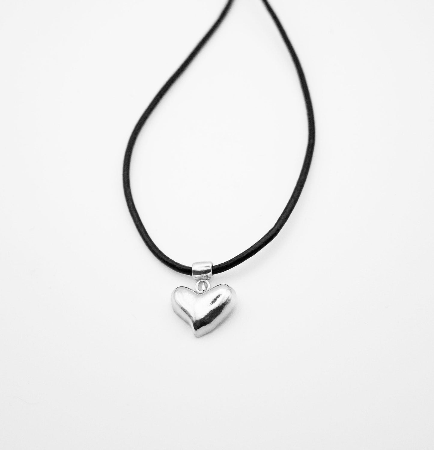 Puffy Heart Sterling Silver Necklace