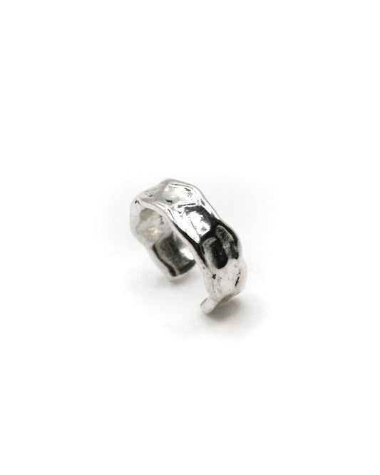 Silver ring on a white background