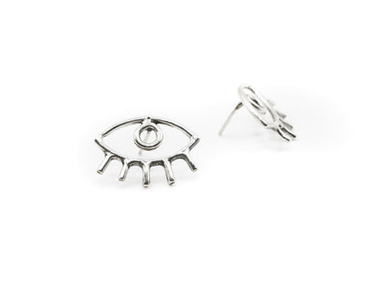 Evil Eye Sterling Silver Stud Earrings