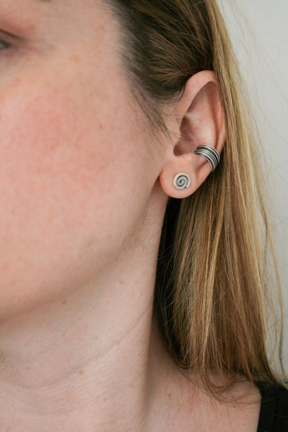 925 Sterling Silver Ear Cuff Earring Handmade Conch Jewelry